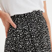 Jupe fluide taille élastiquée noir femme