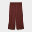 Pantalon effet gaufr&eacute; fluide bordeaux femme grande taille