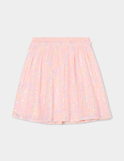 Jupe tulle avec sequins rose clair fille