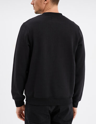 Sweat col rond manches longues Creeks noir homme