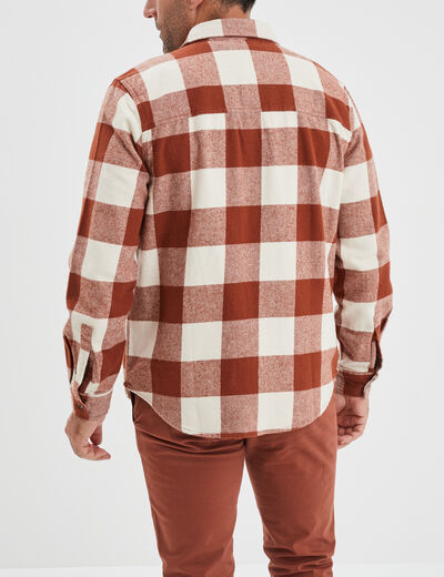 Surchemise coton manches longues Creeks terracotta homme