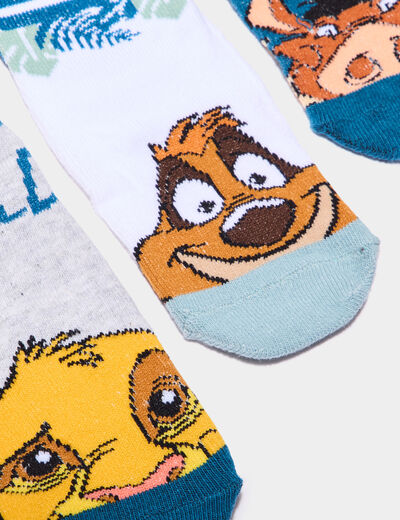 Lot 3 paires chaussettes Le Roi lion bleu gris garçon