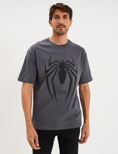 T-shirt manches courtes Spider-Man gris fonc&eacute; homme