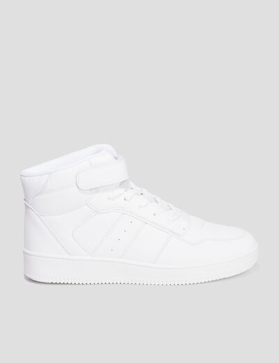 Baskets montantes &agrave; scratch Creeks blanc femme