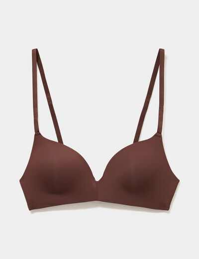 Soutien-gorge triangle bretelles fines marron femme