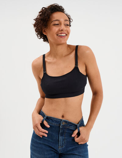 Lot 2 brassi&egrave;res d'allaitement noir femme