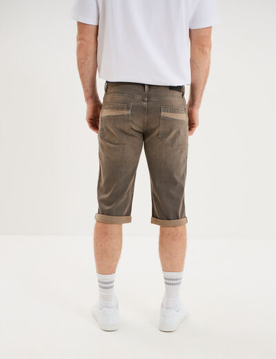 Bermuda short en jean regular denim gris homme