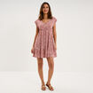 Robe patineuse manches courtes terracotta femme