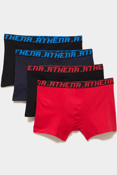 Lot 4 boxers coton majoritaire rouge homme