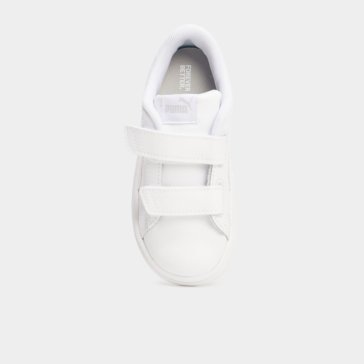 Tennis basses à scratchs Puma Smash blanc garçon