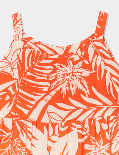 Robe longue à bretelles orange fille