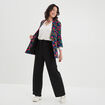 Pull col en V manches longues blanc femme