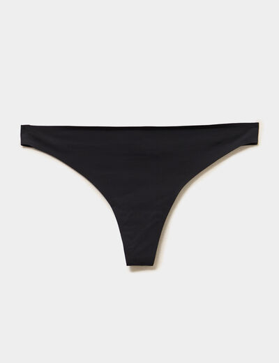 String microfibre sans coutures noir femme