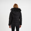 Doudoune d&eacute;perlante &agrave; capuche amovible noir femme