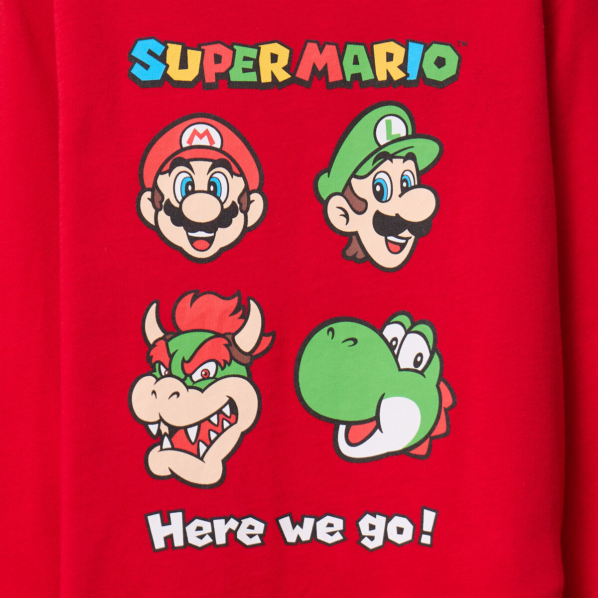 T-shirt manches longues coton Mario rouge garçon