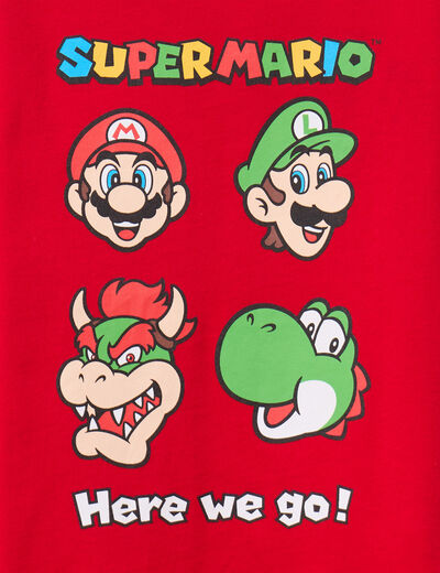 T-shirt manches longues coton Mario rouge garçon