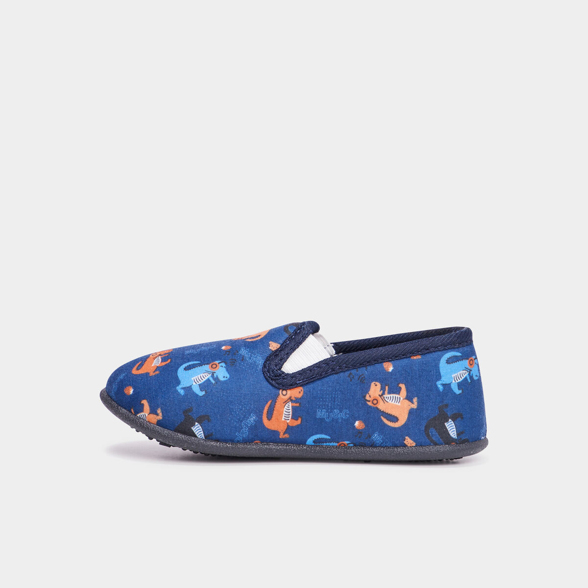 Chaussons effet velours bout rond bleu gar&ccedil;on
