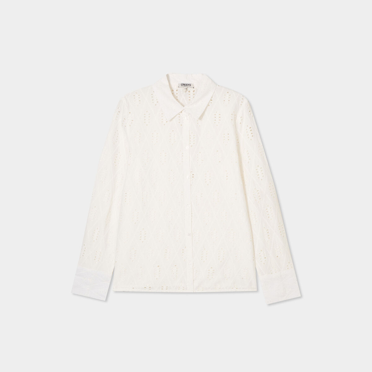 Chemise broderie anglaise coton ecru femme