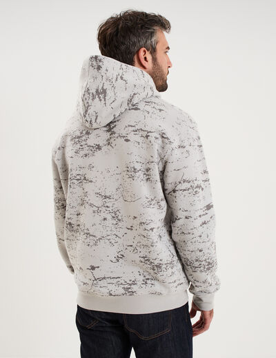Sweat hoodie &agrave; capuche molleton gris homme