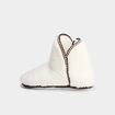 Chaussons bottines effet polaire blanc femme