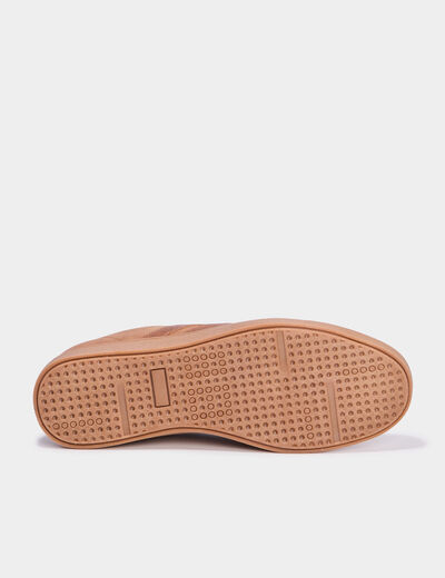 Tennis basses &agrave; lacets marron homme