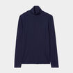 T-shirt col roulé manches longues bleu marine homme