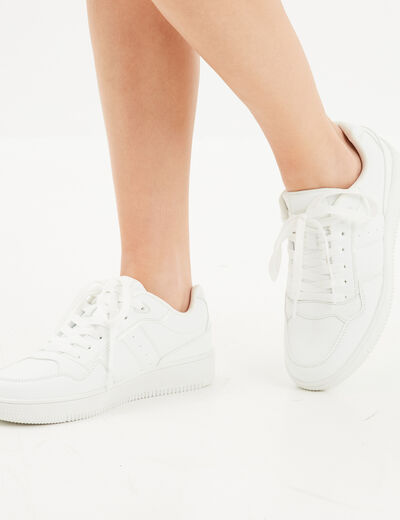 Tennis basses semelle &eacute;paisse Creeks blanc femme