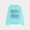 Sweat col rond manches longues bleu turquoise gar&ccedil;on