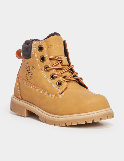 Bottines zippées Trappeur camel garçon