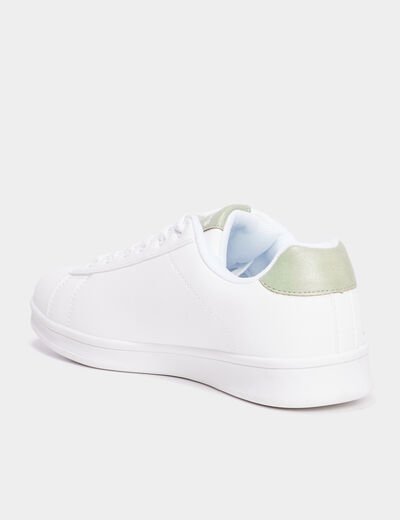 Tennis basses &agrave; lacets vert clair femme