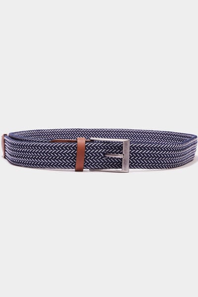 Ceinture tress&eacute;e multicolore homme