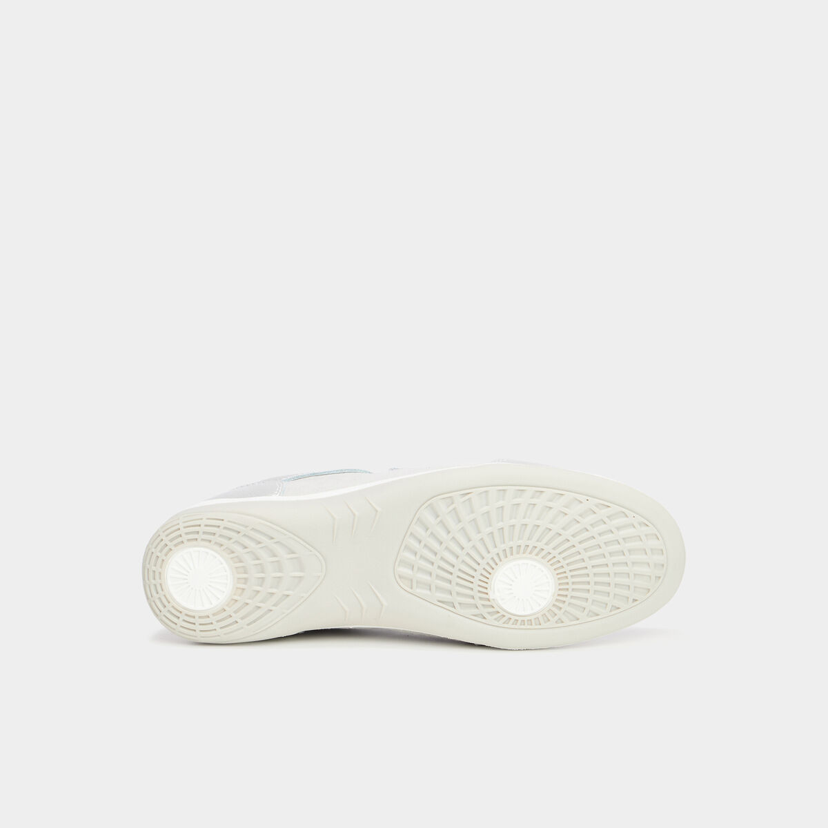 Baskets pied large en cuir blanc femme