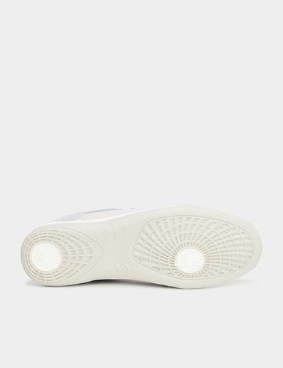 Baskets pied large en cuir blanc femme