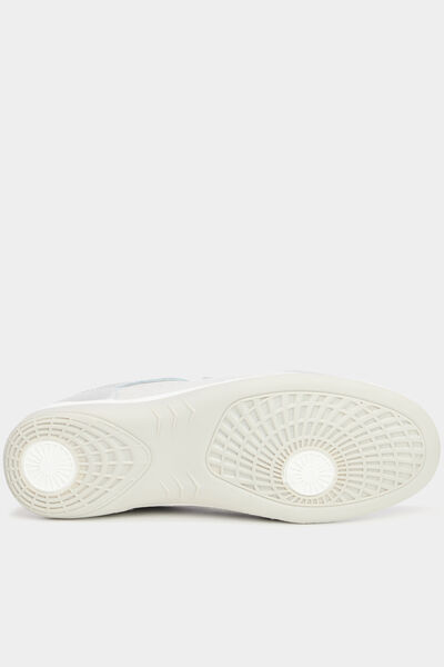 Baskets pied large en cuir blanc femme