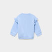 Sweat &eacute;paules &agrave; volants bleu gris b&eacute;b&eacute; fille