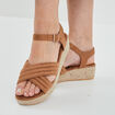 Sandales compensées brides croisées sable femme