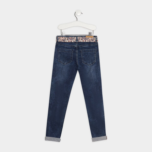 jeans skinny ceinture foulard denim stone fille Jeans skinny ceinture foulard denim stone fille