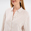 Chemise oversize lin mélangé blanc femme