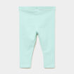 Legging uni en coton bleu turquoise b&eacute;b&eacute; fille