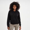 Sweat hoodie manches longues à capuche noir femme