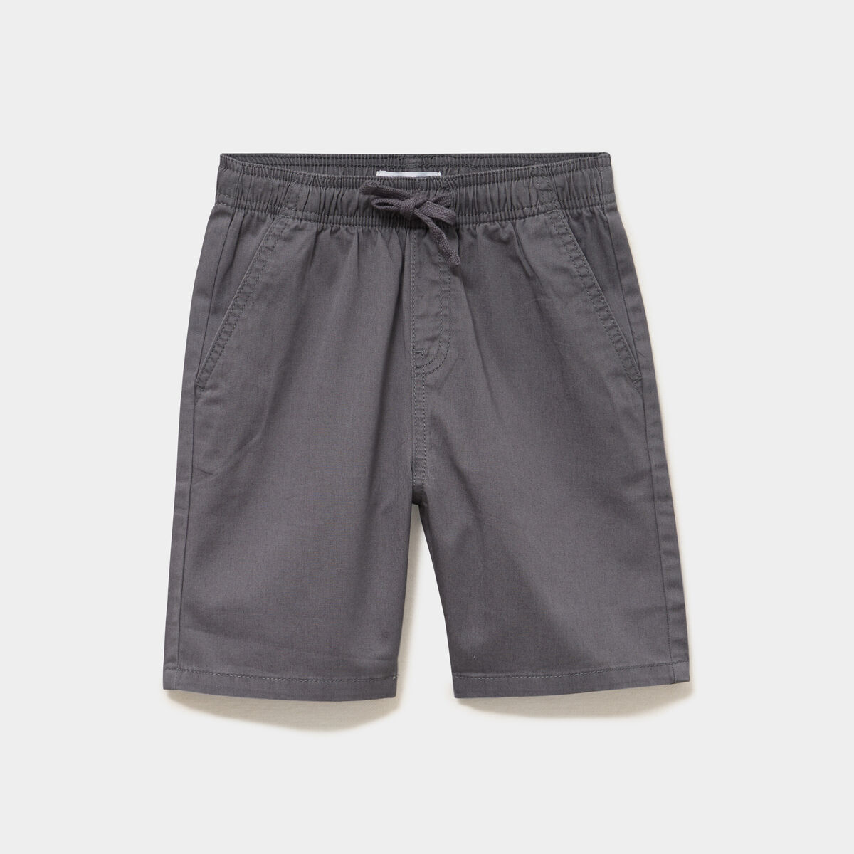 Bermuda short loose &eacute;lastiqu&eacute; coton gris fonc&eacute; gar&ccedil;on