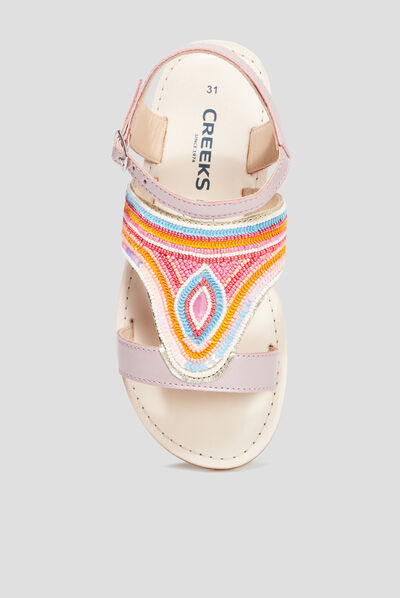 Sandales avec perles Creeks rose fille