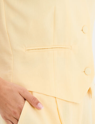 Veston sans manches jaune clair femme