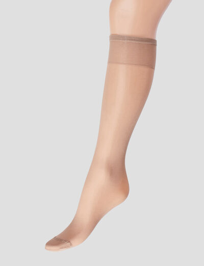 Lot 5 paires mi-bas beige femme