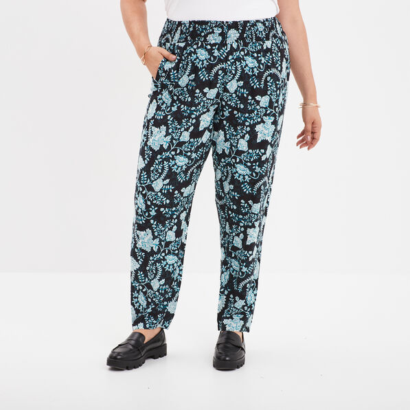 pantalon fluide taille elastiquee noir femmegt Pantalon fluide taille élastiquée noir femme grande taille