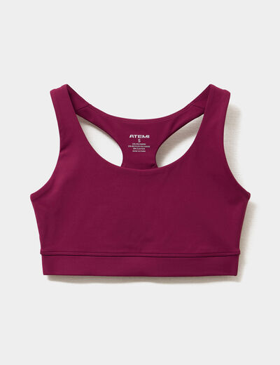 Brassi&egrave;re de sport dos nageur violet fonc&eacute; femme