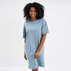 Robe t-shirt manches courtes coton gris femme