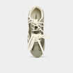 Baskets &agrave; lacets doubles semelle fine vert kaki femme
