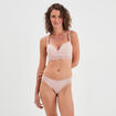 Soutien-gorge triangle micro dentelle rose poudrée femme
