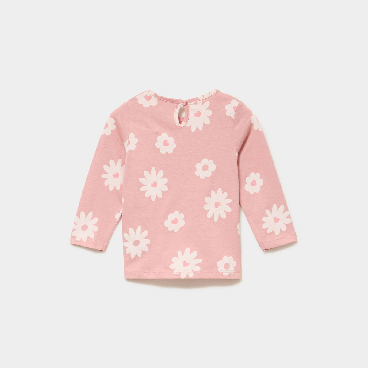 T-shirt manches longues coton rose b&eacute;b&eacute; fille